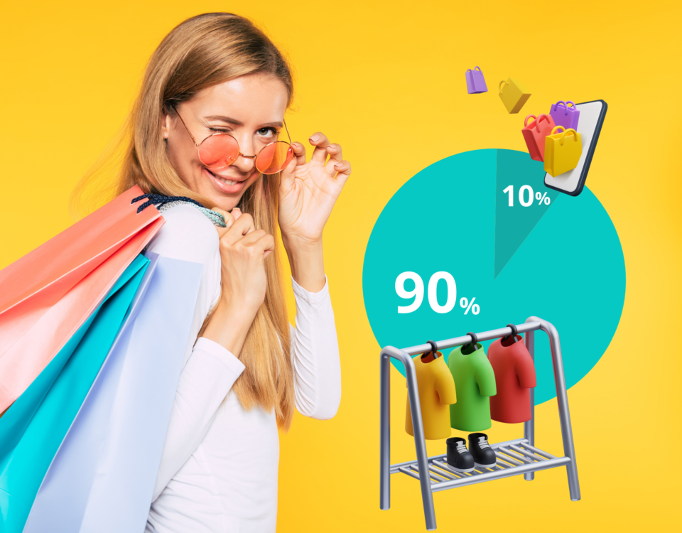 90% commerce 10%ventes en ligne