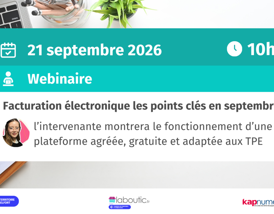 webinaire facturation électronique, avec démonstration d'une plateforme agréée, lundi 21 septembre 2026